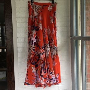 Anthropologie silk maxi skirt